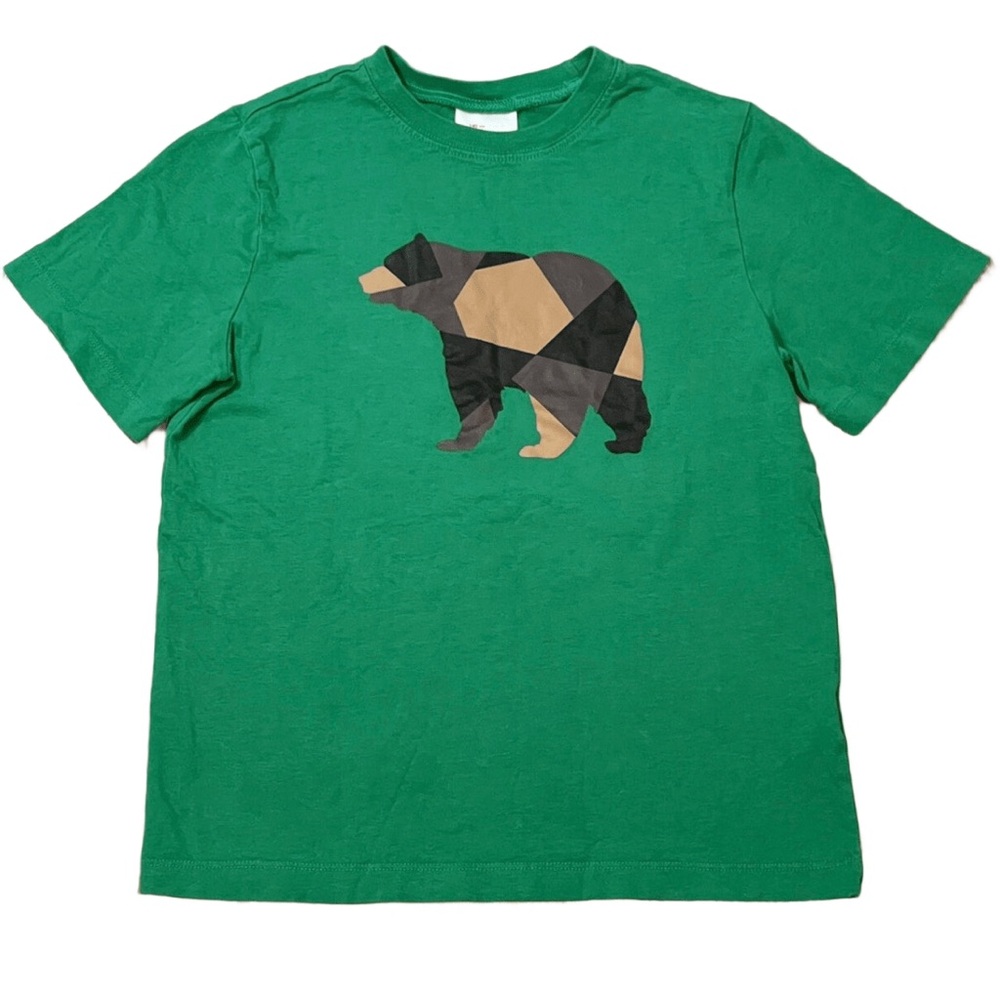 Hanna Andersson Green Tee with Geometric Bear